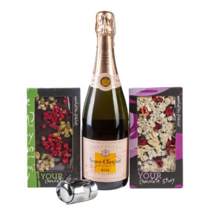 Zestaw prezentowy dla Pań szampan Veuve Clicquot Rosé w autorskiej drewnianej skrzyni