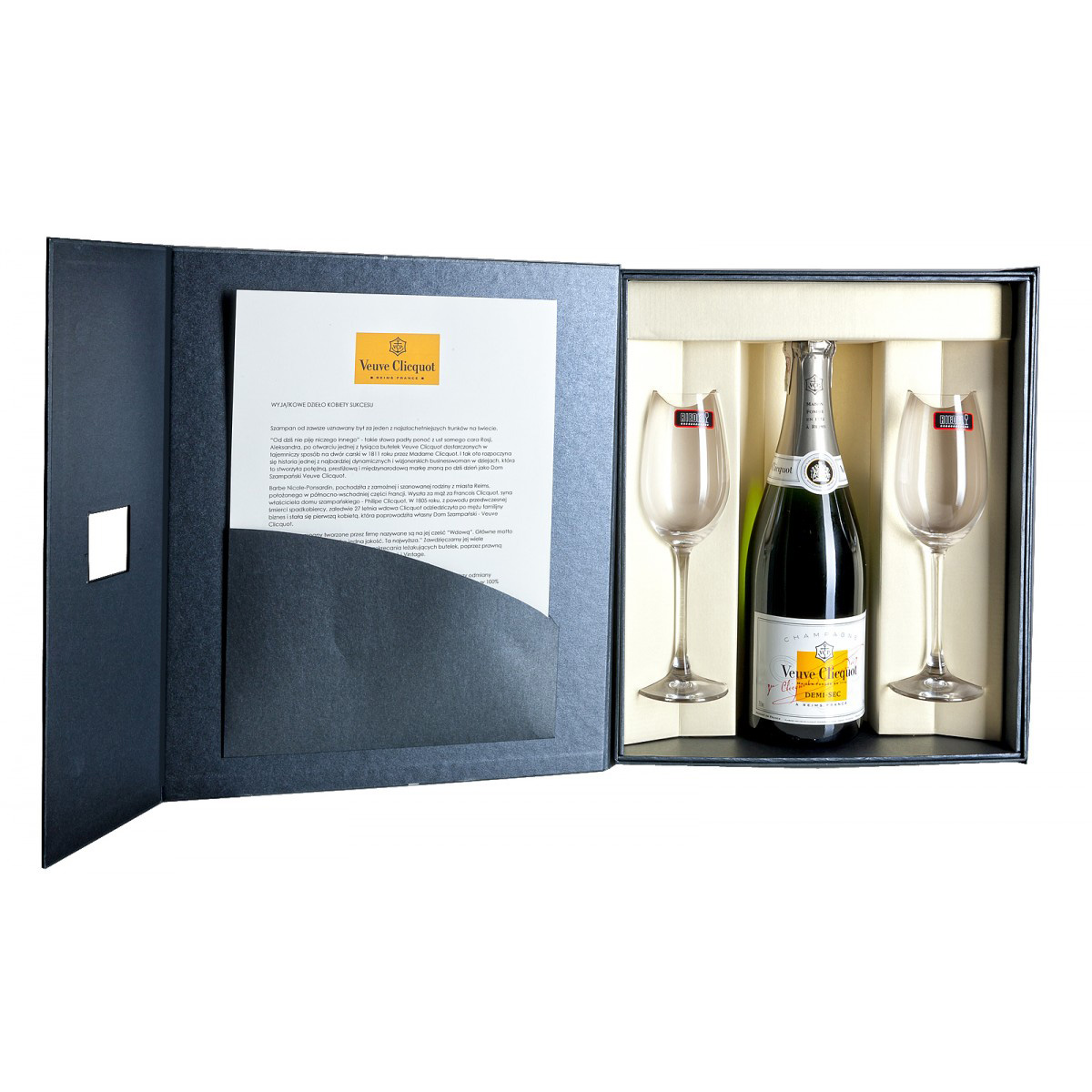 Zestaw prezentowy luksusowy - szampan Veuve Clicquot Demi-Sec