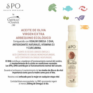 NOWOŚĆ! Oliwa Castillo de Canena Arbequina My Family organiczna 0,25 ltr VIDALIM omega 3 DHA, naturalne przeciwutleniacze, witamina D3, kurkuma
